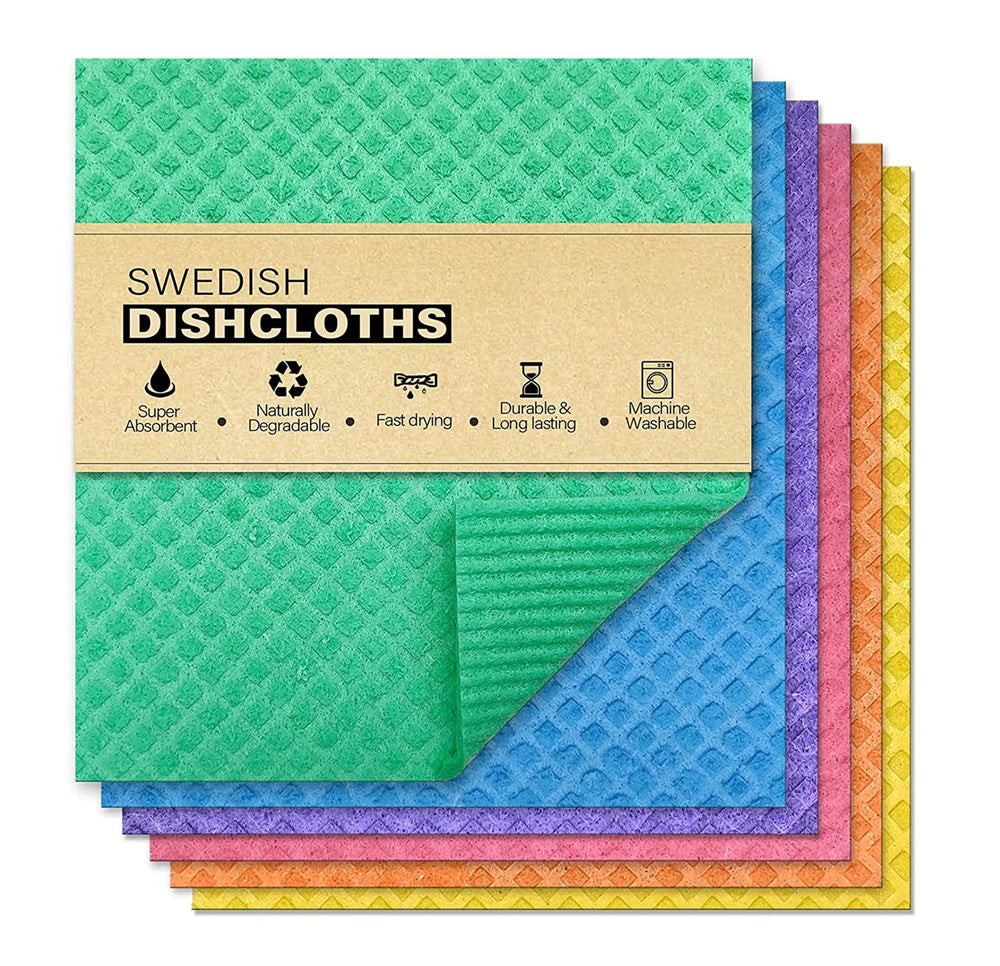 Kompostierbares, biologisch abbaubares, wiederverwendbares Küchenpapier, schwedisches Geschirrtuch, schlichtes Bio-Reinigungstuch