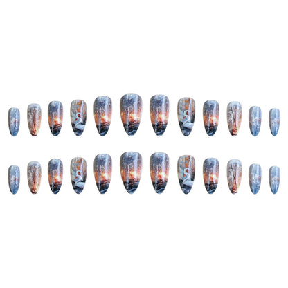 WM-43 Schwanensee-Tanz-Kunstnägel Mandel Wear Armor