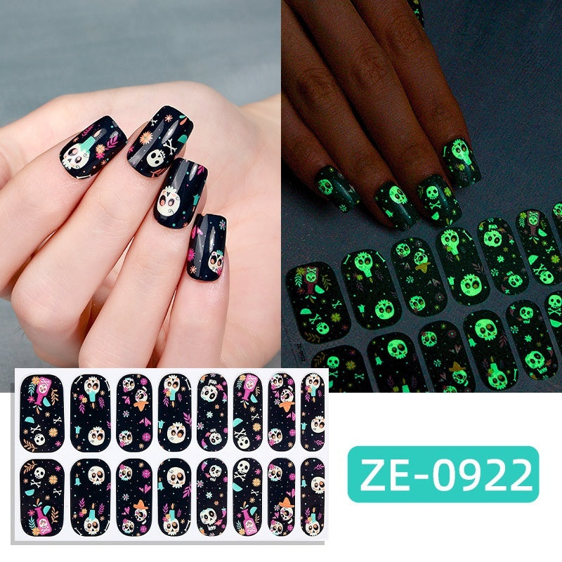 Dark Ghost Pumpkin Skull Nail Sticker