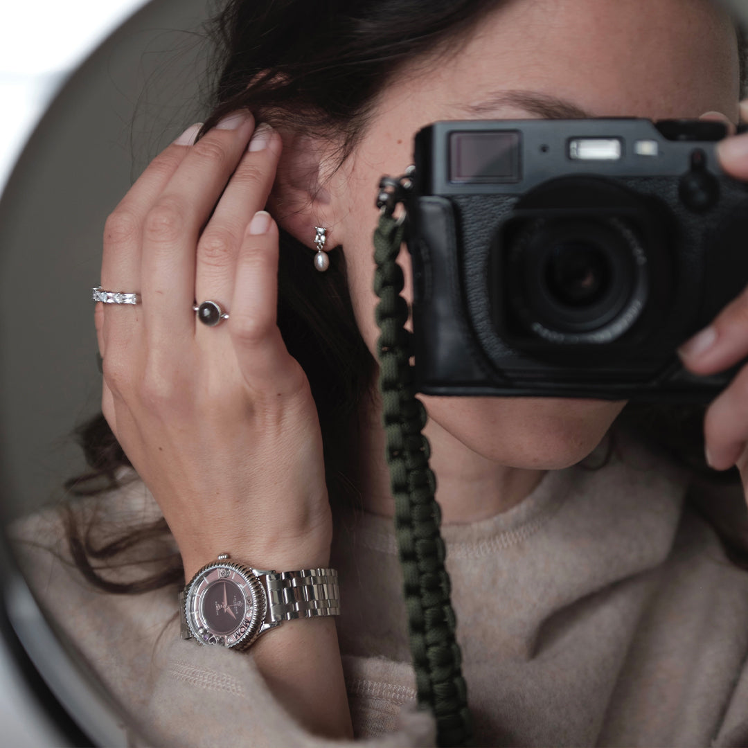 White Baguette Ring - Polished Sterling Silver with 5 white Cubic Zirkonia