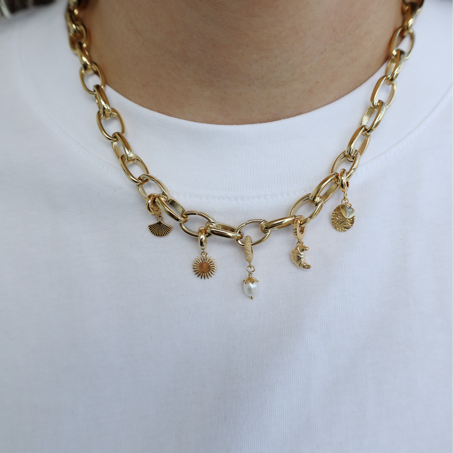 Link Necklace 48 cm i Gold Plated