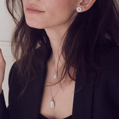 Marguerite 12mm Stud Earrings - Sterling Silver