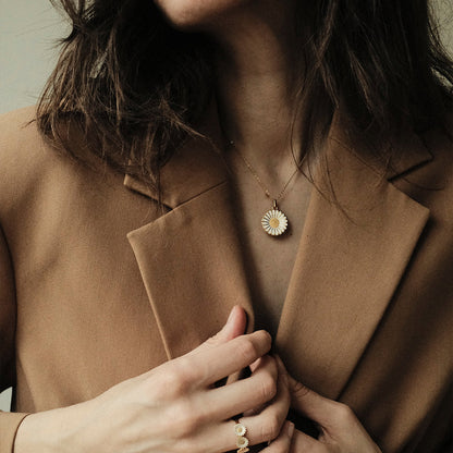 Marguerite Ø 20mm Earring Pendant - Gold Plated Sterling Silver