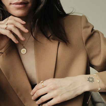 Marguerite Ø 20mm Earring Pendant - Gold Plated Sterling Silver