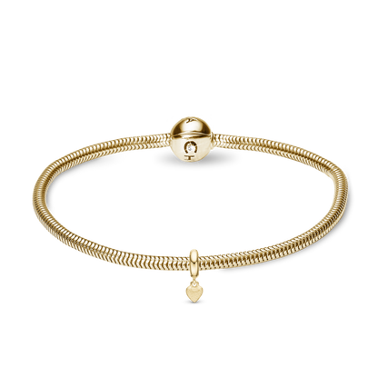Charms Bracelet with charm i Gold Plated