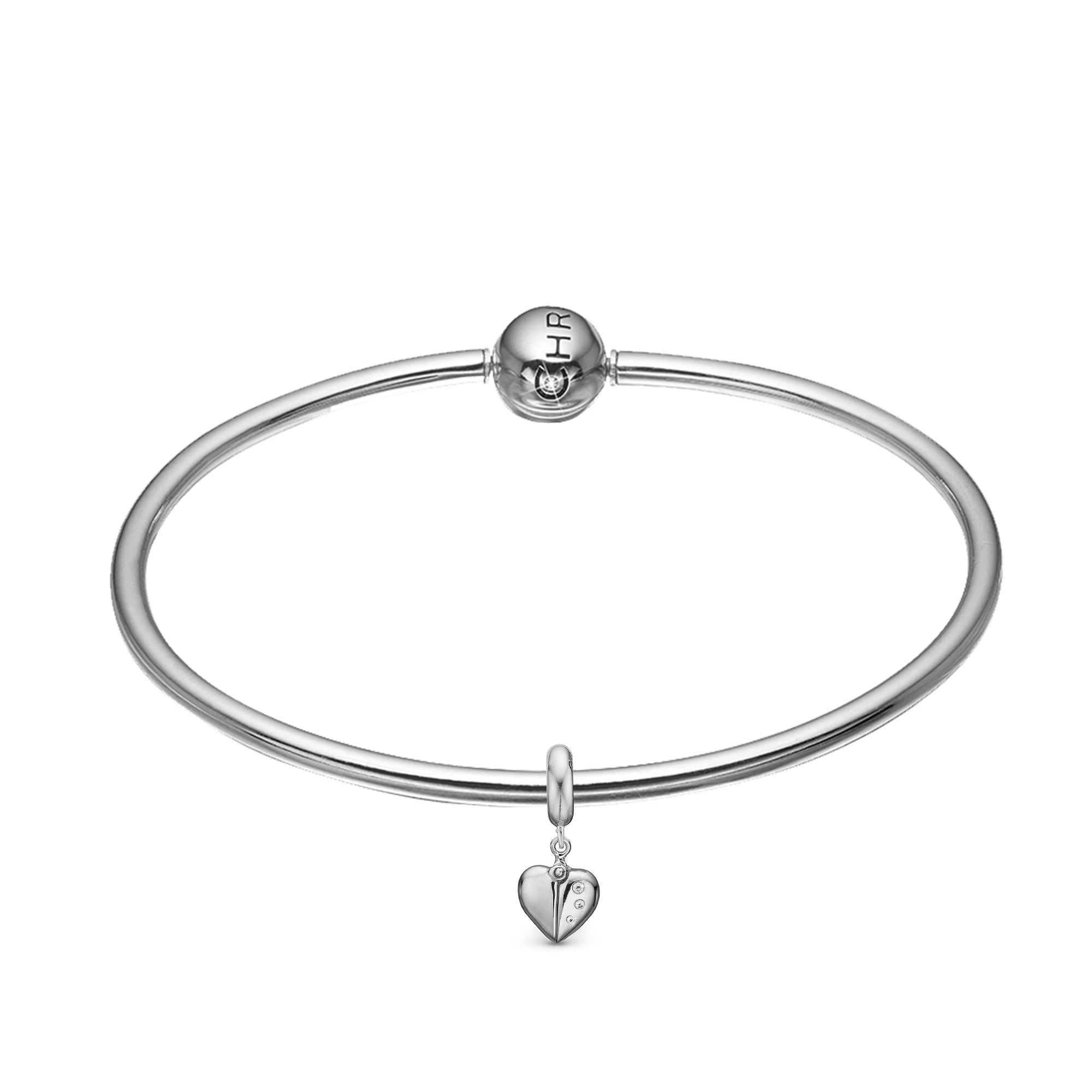 Silver Bangle med charm