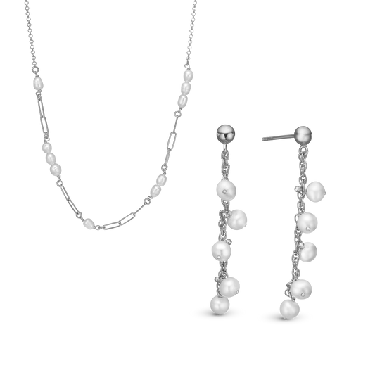 Pearl Chain Elegance sæt, Silver